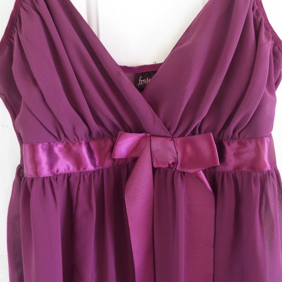 lingerie chiffon chemise L red violet - Picture 3 of 5